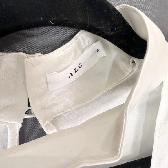 A.L.C. White Silk Blouse Wrap Keyhole Billowy Size Medium - Picture 3 of 6